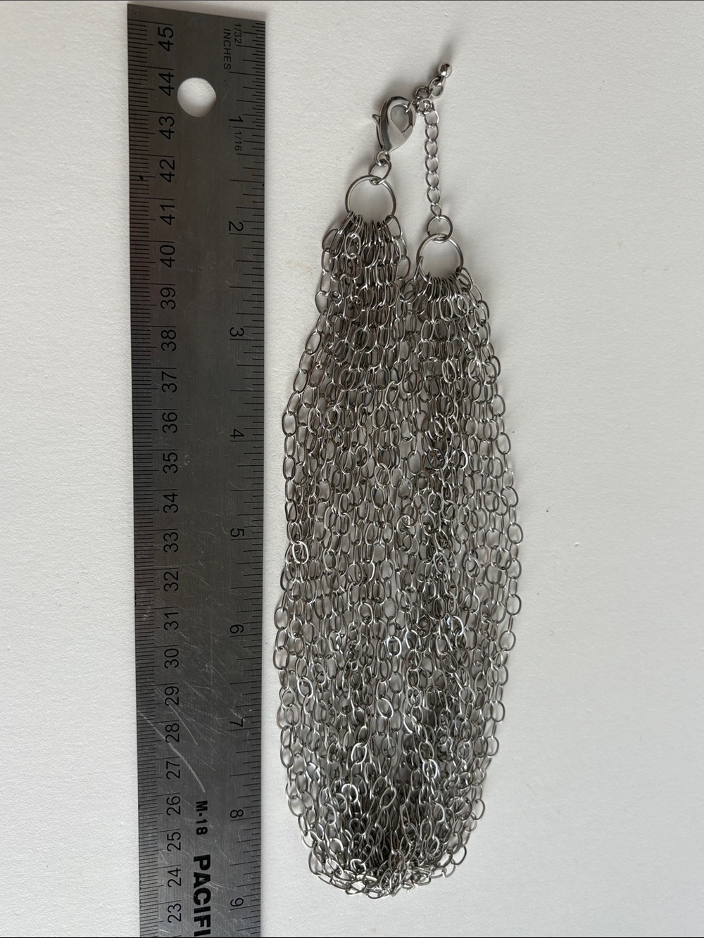 Silver Multi Strand Chain Necklace Women Jewelry Layered Design - Picture 4 of 4
